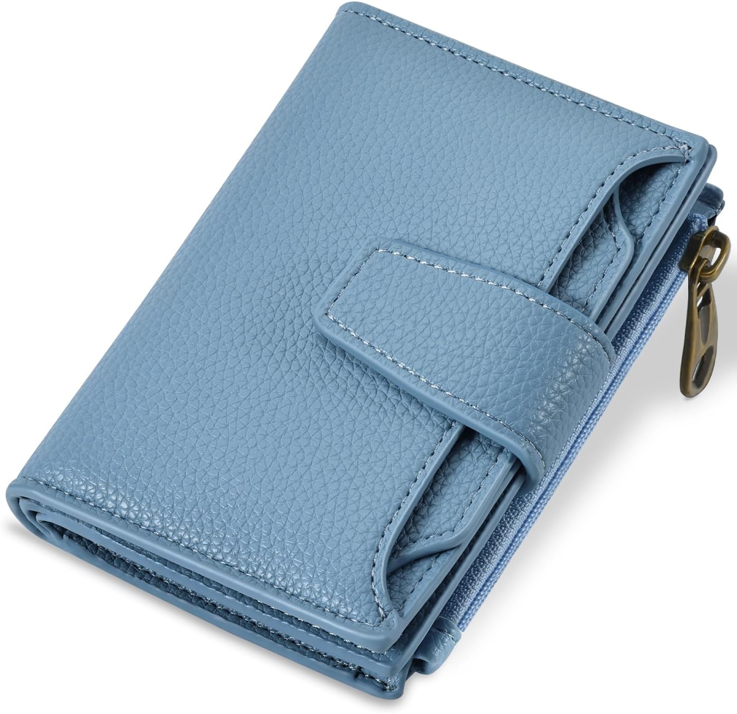 71GEK6a0gAL._AC_SL1500_.jpg Bi-fold Zipper ID Window Soft Leather Wallet - Image 1
