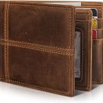 Genuine Leather Bi-fold RFID Gift Box Anti-magnetic Wallet