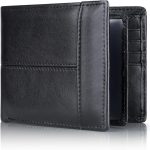 Genuine Leather Bi-fold 16 Card Slot ID Window Wallet